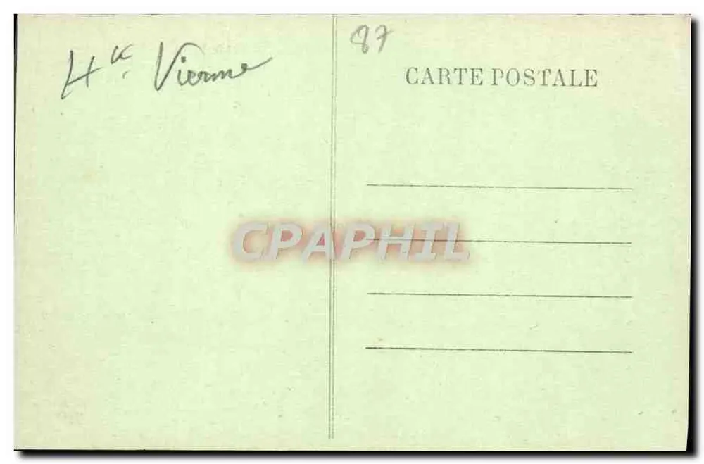 Limoges - Hotel de Ville — vista da praça com fonte — n° 119 - Verso