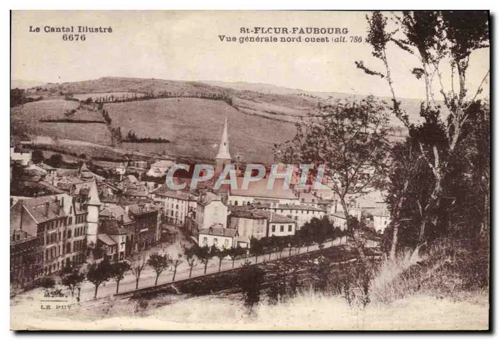 St-Flour-Faubourg — allgemeine Nordwestansicht (alt. 786) — Le Cantal Illustré Nr. 6676 - Vorderseite
