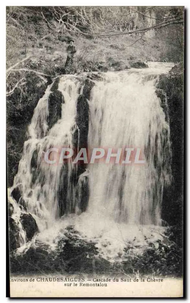 Umgebung von CHAUDESAIGUES — Wasserfall Saut de la Chèvre am Remontalou - Vorderseite