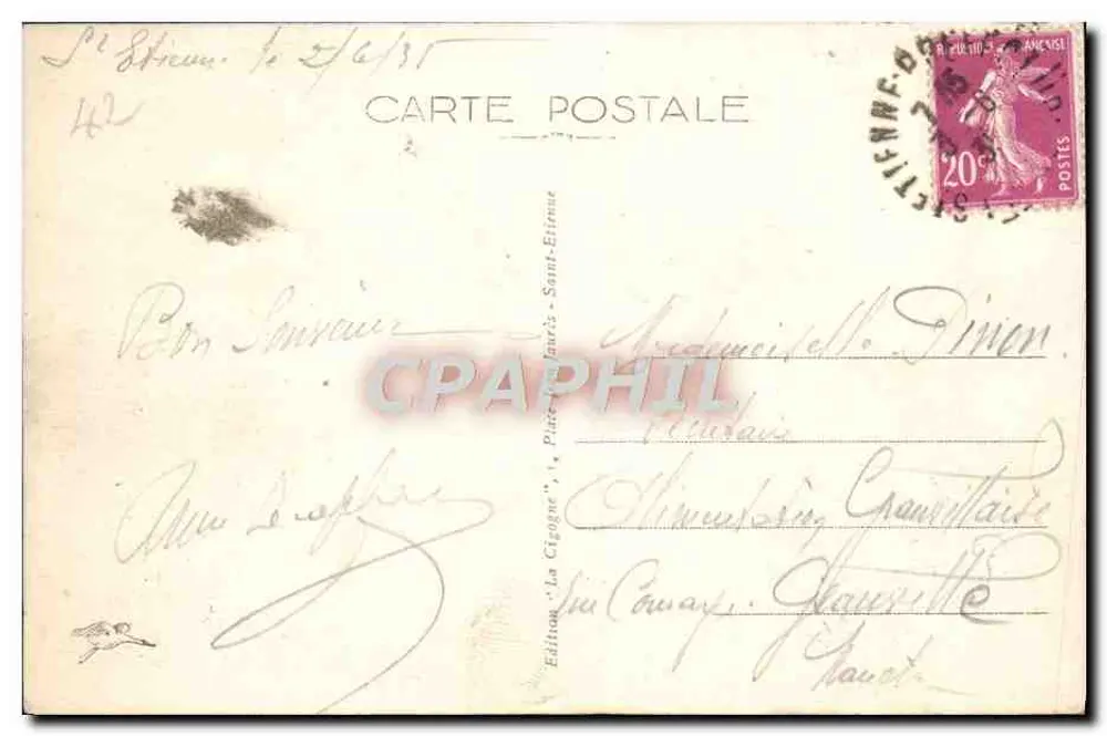 Saint-Étienne - Vista geral, lado Noroeste — Edição 'La Gigogne', n°5 - Verso