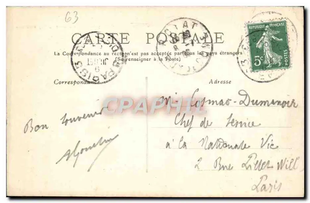 Der Col de Ceyssat und die Dômes im Puy-de-Dôme — Luftaufnahme — Verlag L'Auvergne, Nr. 729 - Rückseite