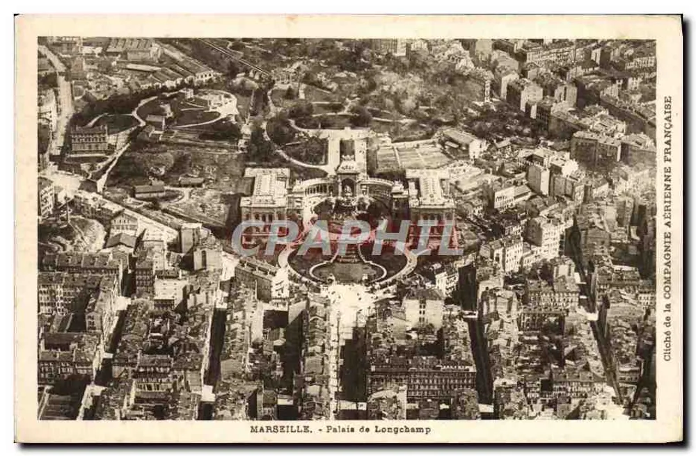 Marselha - Palácio de Longchamp — cliché da Compagnia Aérea Francesa - Frente