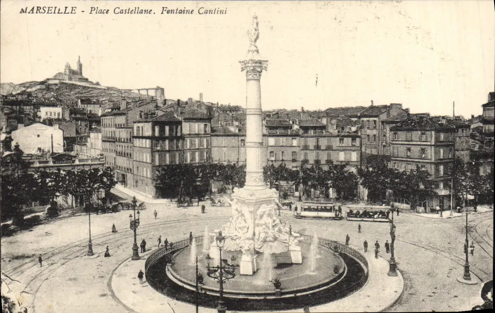 MARSEILLE - Place Castellane. Fontäne Cantlini - Vorderseite