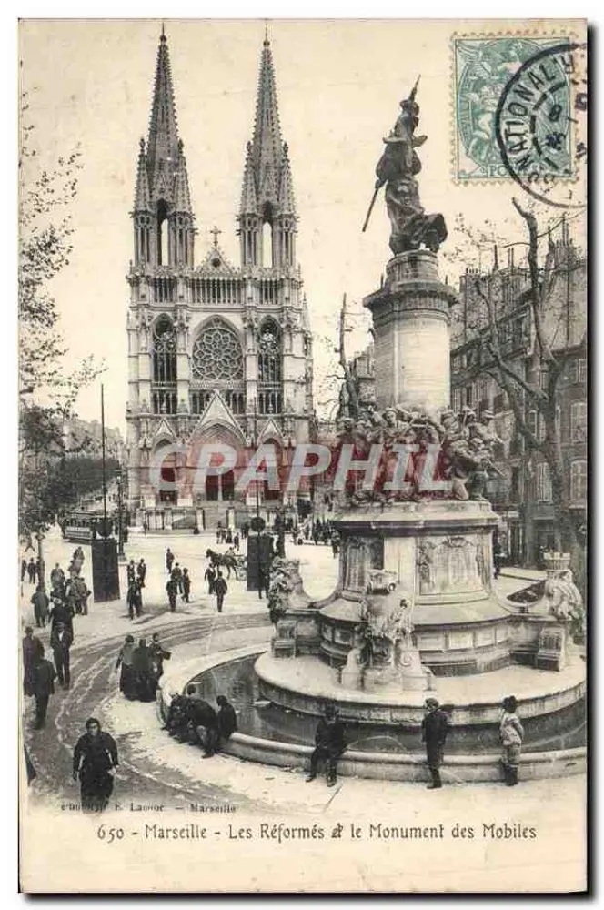 Marseille - Die Reformierten und das Denkmal der Mobiles — E. Laugier, Nr. 650 - Vorderseite