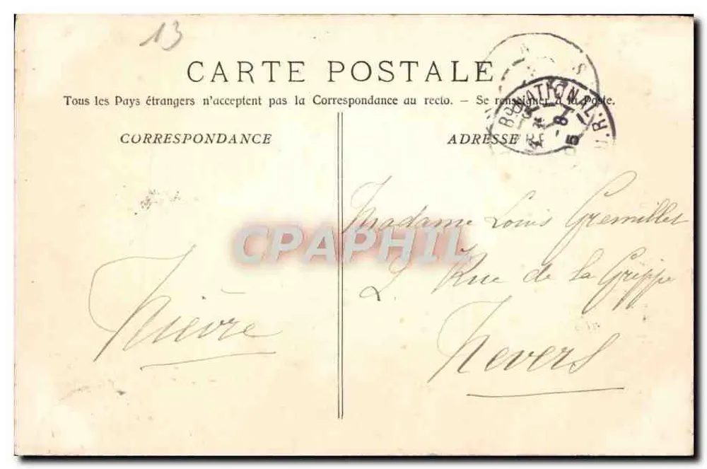 Marseille - Die Reformierten und das Denkmal der Mobiles — E. Laugier, Nr. 650 - Rückseite