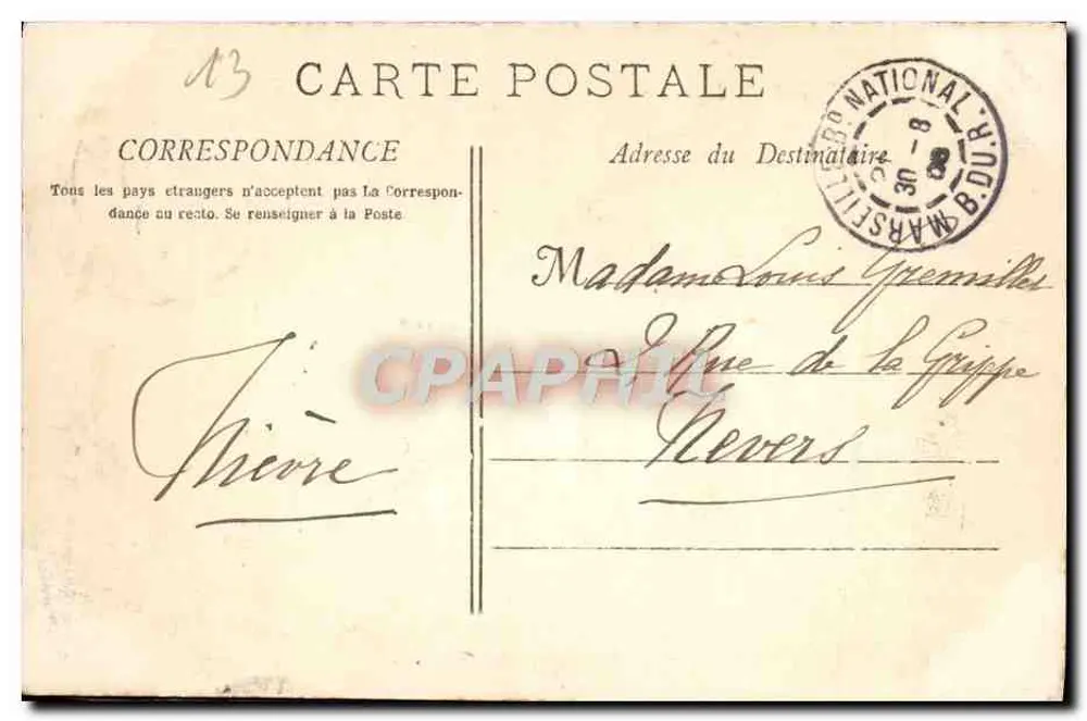 Marselha - N.-D. de la Garde — Fototipia E. Lacour, Marselha, n°13 - Verso