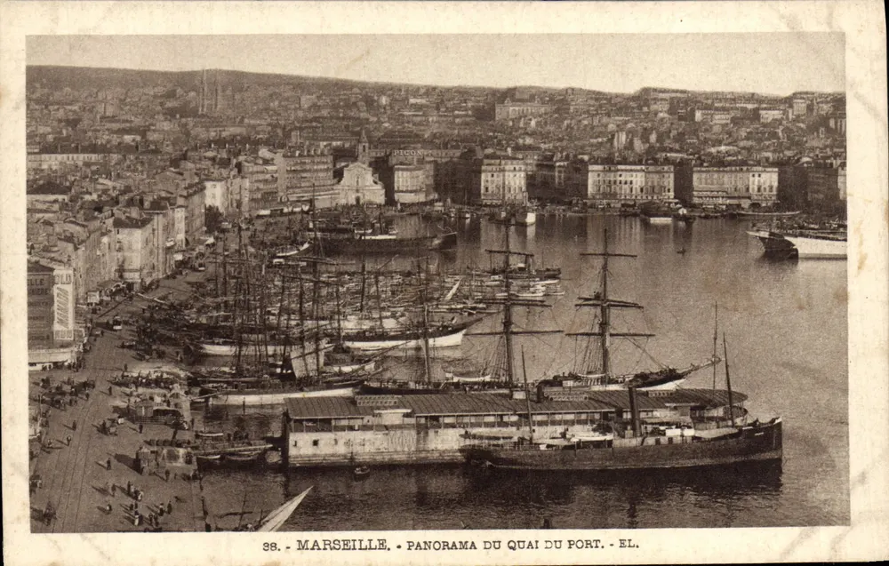 Marseille — Panorama des Hafens — Verlag EL, Nr. 38 - Vorderseite