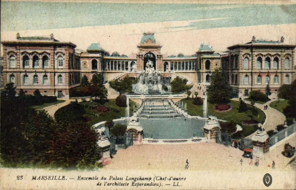 Marselha — Conjunto do Palácio Longchamp (Obra-prima do arquiteto Esperandieu) — LL - Frente