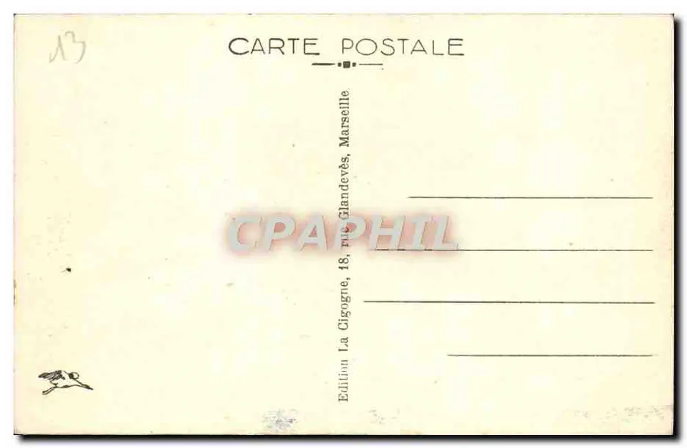 Marseille — O Castelo de If — Edição La Glandevès, n°16 - Verso