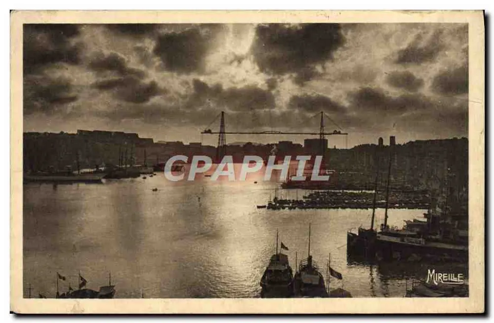 Sonnenuntergang über den alten Hafen — Marseille — Éditions Mireille - Vorderseite