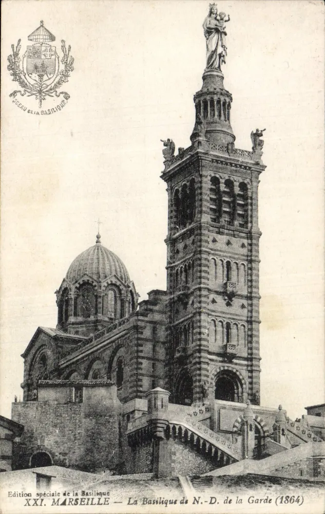 De Basiliek van Onze Lieve Vrouw van de Wachtpost — Marseille — Speciale uitgave van de Basiliek (1864) - Voorkant