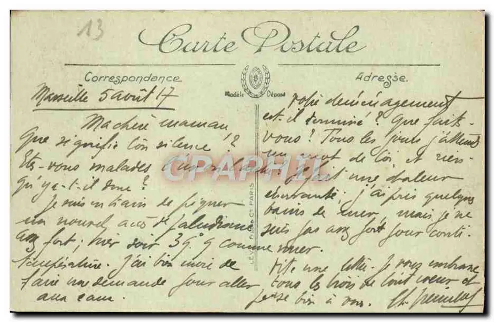 Marseille — Ansicht des Alten Hafens und des Fort Saint Nicolas — LL. — Nr. 243 - Rückseite