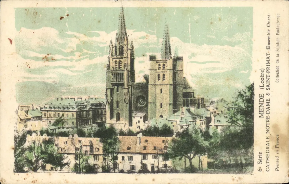 Mende (Lozère) — Cattedrale di Notre-Dame & San Primat — Complesso Ovest — Collezione Paul Hauberge - Recto