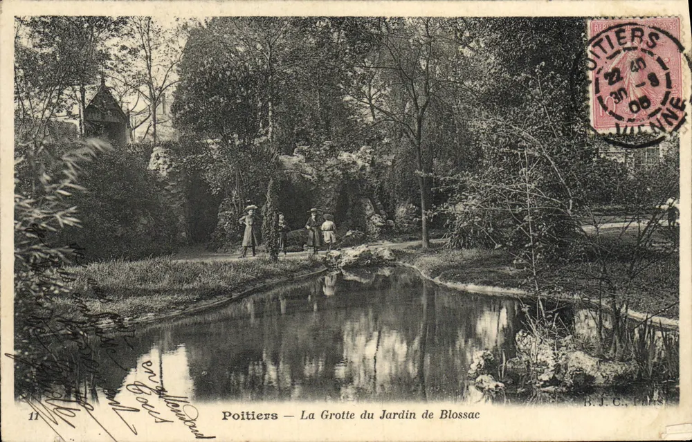 Poitiers — Die Höhle im Garten von Blossac — B.J.C. Paris - Vorderseite