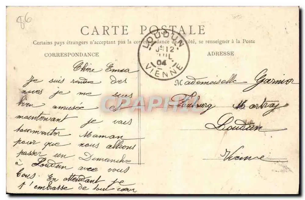 Poitiers — Ansicht des Clain am Pont Saint-Cyprien — B.J.C., Paris - Rückseite