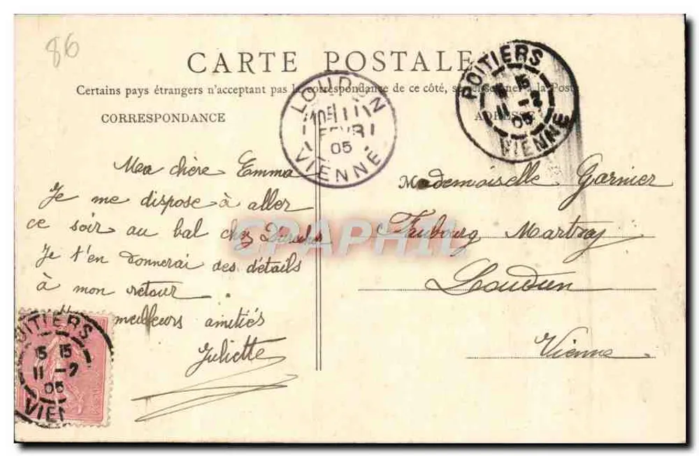 Poitiers — Palast der Gerechtigkeit — B. J. C., Paris, n°41 - Rückseite