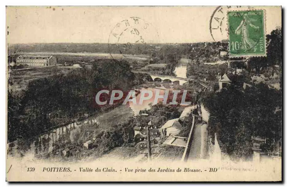 Poitiers - Tal der Clain - Ansicht vom Blossac-Garten - BD - Vorderseite