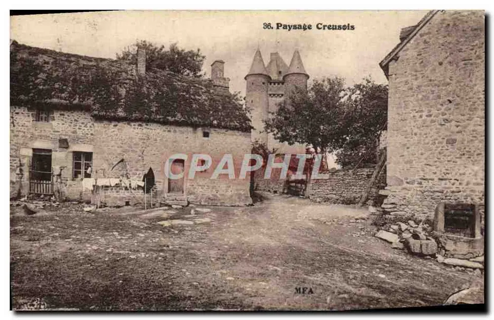 Paisagem Creusoa — Castelo com telhados de colmo — MFA n°36 - Frente