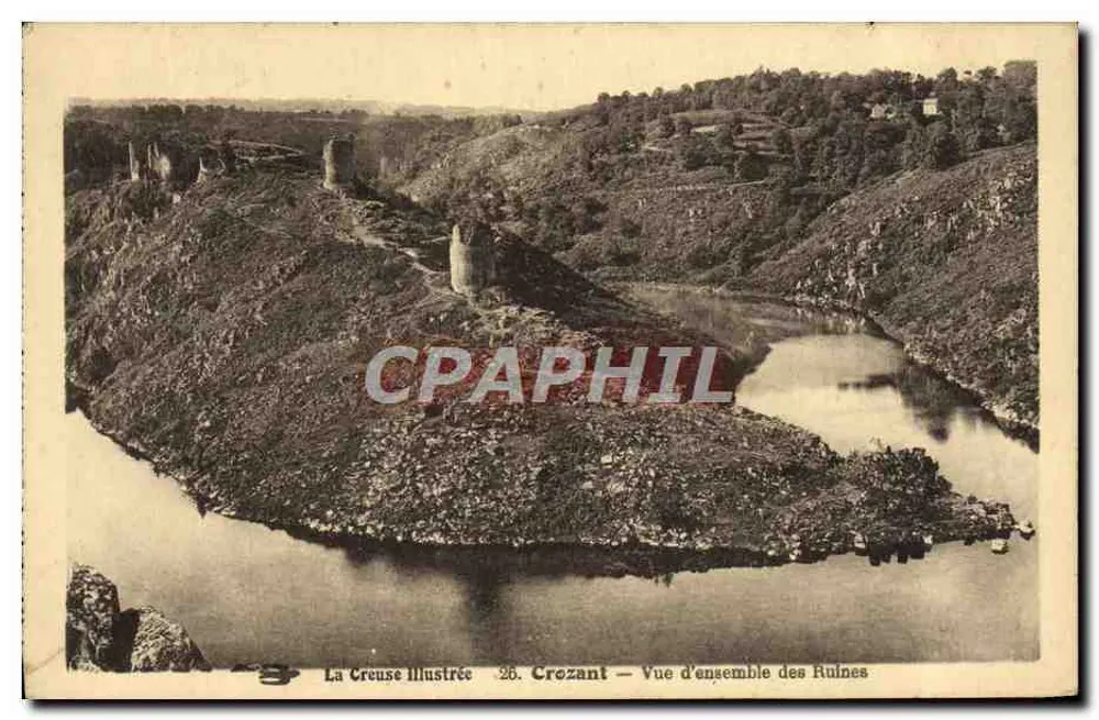 Croizant — Vista geral das Ruínas — La Creuse Illustrée, n°26 - Frente