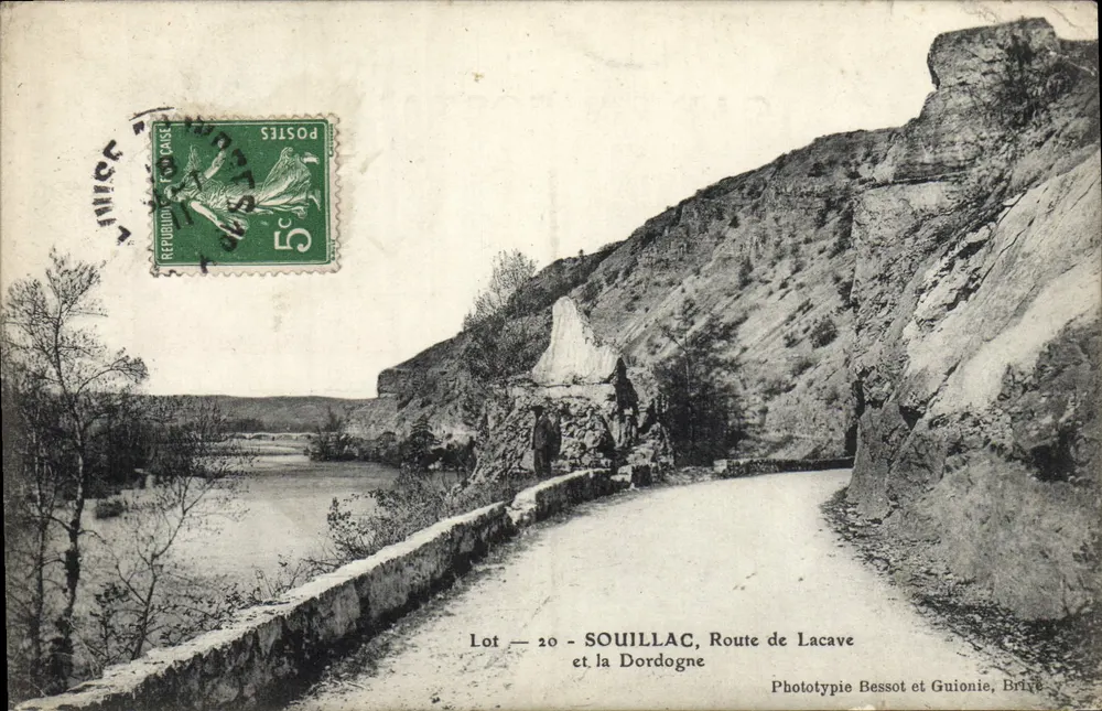 SOUILLAC — Route de Lacave et la Dordogne — Phototypie Bessot et Guionie, Briège - Vorderseite