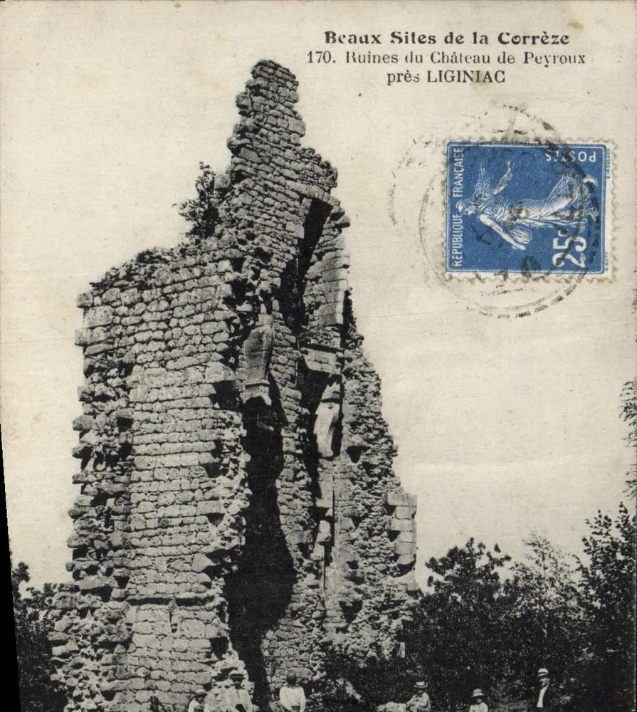 Ruinen des Château de Peyroux in der Nähe von LIGINIAc — Beaux Sites de la Corrèze, n°170 - Vorderseite