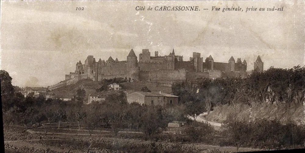 Stadt CARCASSONNE — Allgemeiner Blick, aufgenommen von Südosten — Nr. 102 - Vorderseite
