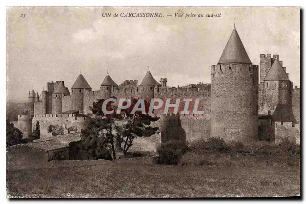 Stadt CARCASSONNE — Ansicht vom Südosten — n°23 - Vorderseite