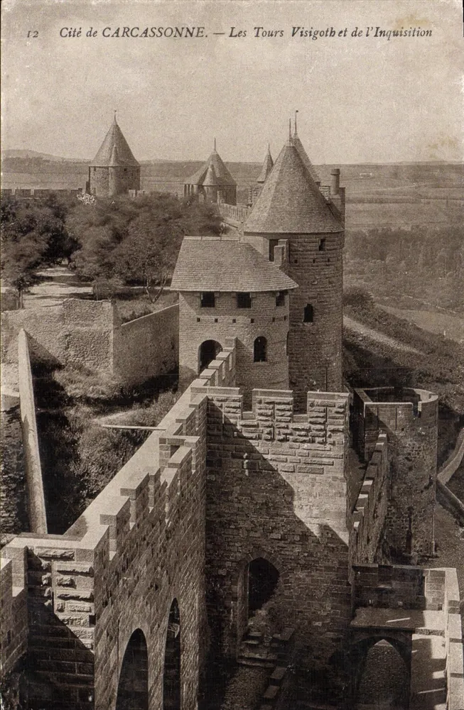 Cité de CARCASSONNE — Die Visigothentürme und der Inquisitions-Turm — Verlag unbekannt, n° 12 - Vorderseite
