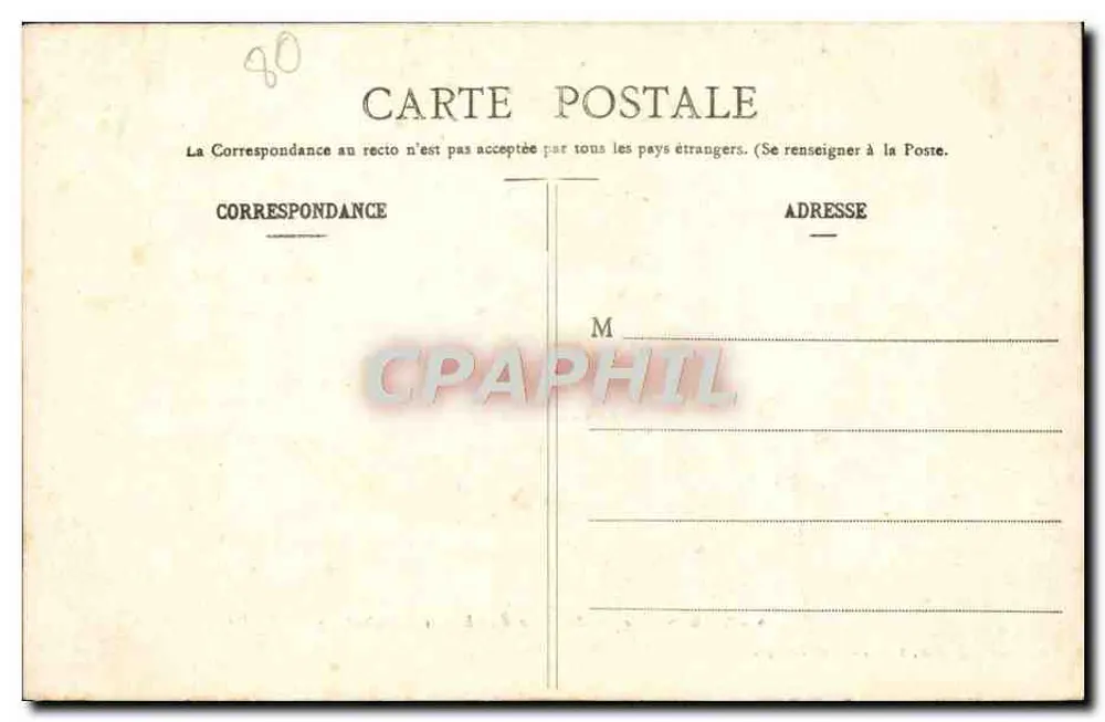 Amiens - Gruppe von Häusern vor der Kathedrale — L. Caron, Fotoverlag, Amiens - Jongla-Platten, Nr. 440 - Rückseite