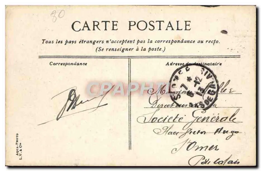 Amiens. A Catedral; grande nave — L.V. & Cie, n°417 - Verso