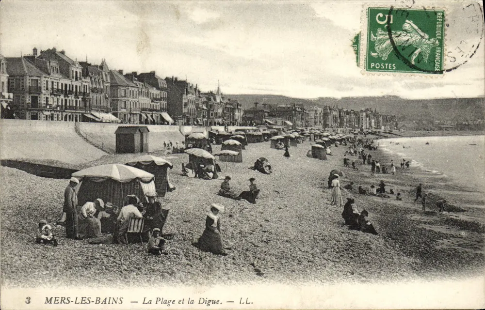 MERS-LES-BAINS — A Praia e a Digue. — I.L. - Frente