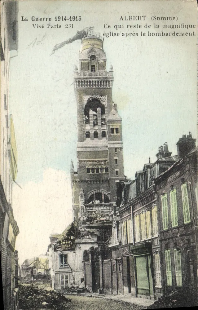 Albert (Somme) — Zerstörte Kirche nach dem Bombenangriff — Visé Paris 231 - Vorderseite