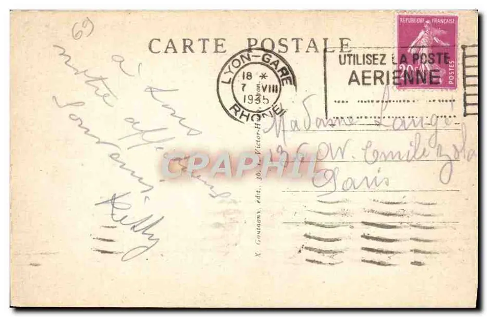 Lyon — Place de la République — X. Goutaouy, edit. N°58 - Verso