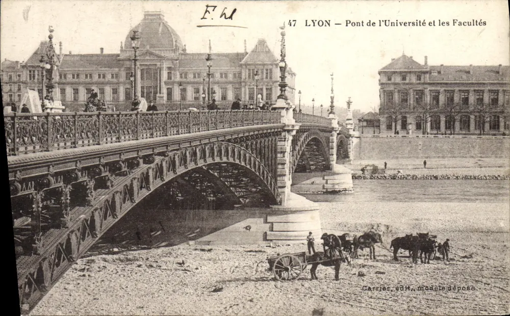 LYON — Pont de l'Université und die Facultés — Carrier, Verlag, Modell angemeldet - Vorderseite