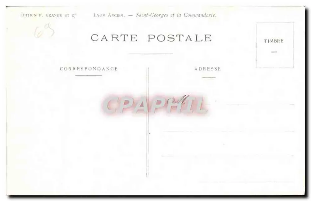 Lyon Antigo — São Jorge e a Comendade — Edição P. Grange e C° - Verso