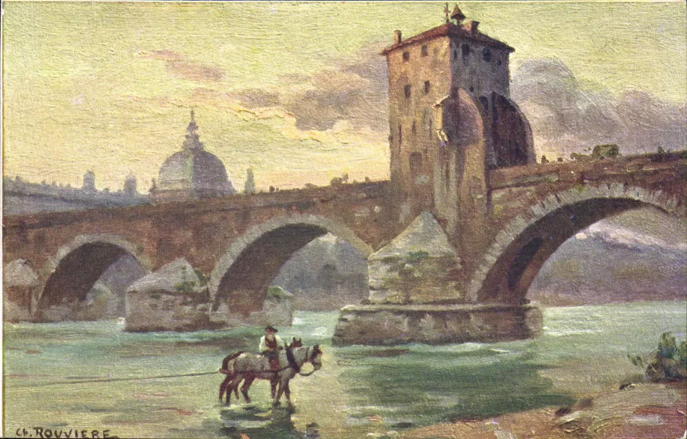 Altes Lyon — Der Guillotière-Brücke und ihre Festung (Ende des 17. Jahrhunderts) — Edition P. Grange et C° - Vorderseite