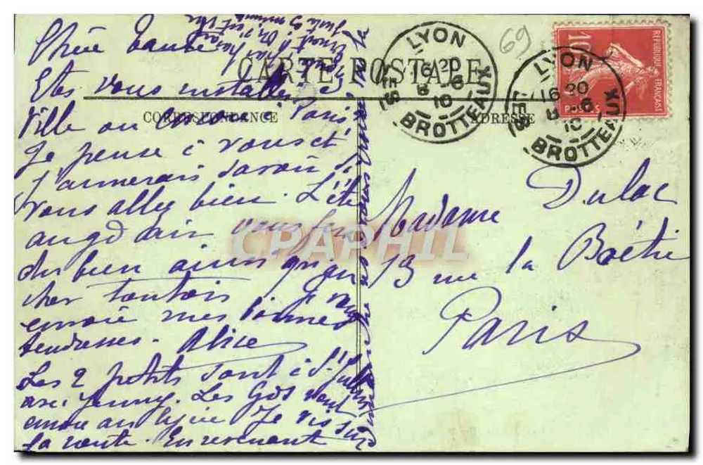 LYON — Fuente Bartholdi — LL. n°496 - Reverso