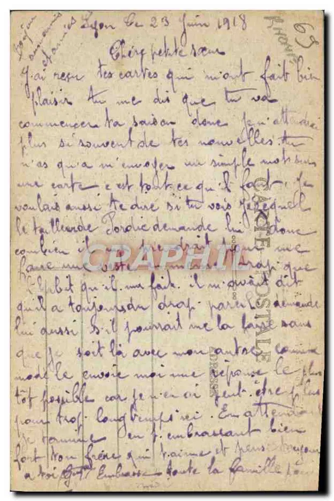 LYON — Fontaine Bartholdi — E.R. n°310 - Verso