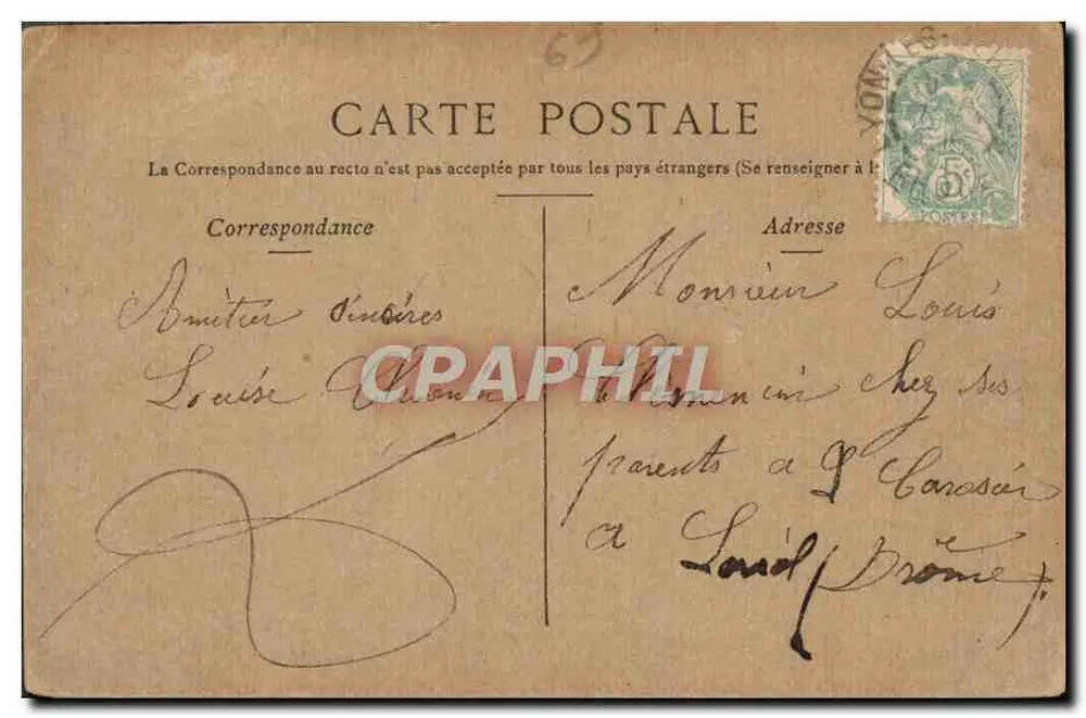 Lyon — A PREFEITURA — Thaerck, Paris - Verso