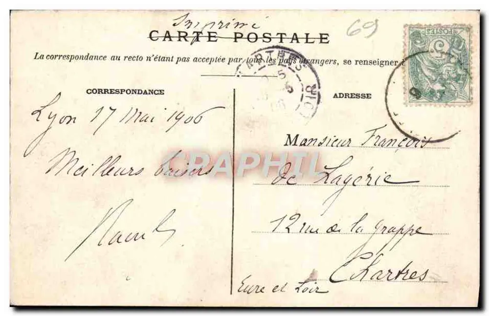 LYON. — Praça dos Jacobinos — J. N. Lyon - Verso