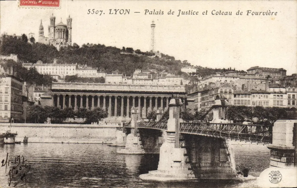 LYON — Palais de Justice und Coteau de Fourvière — Verlag: F. G. L. & Cie, Nr. 5507 - Vorderseite