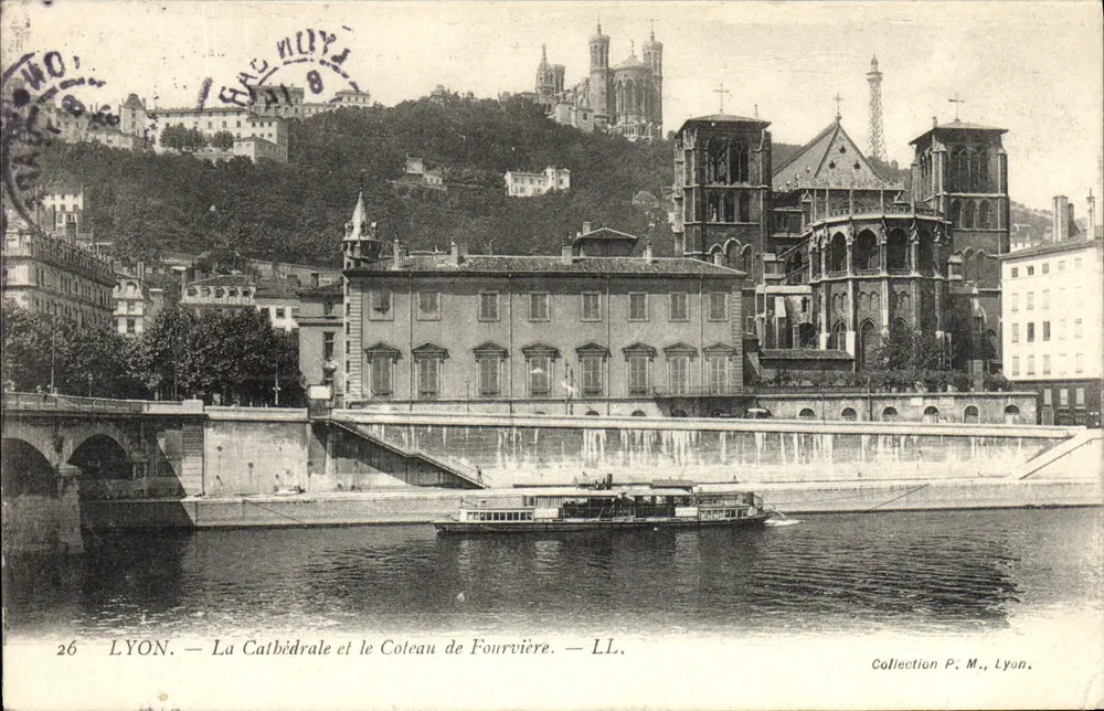 LYON — Die Kathedrale und der Fourvière-Hügel — LL. Sammlung P. M., Lyon. - Vorderseite
