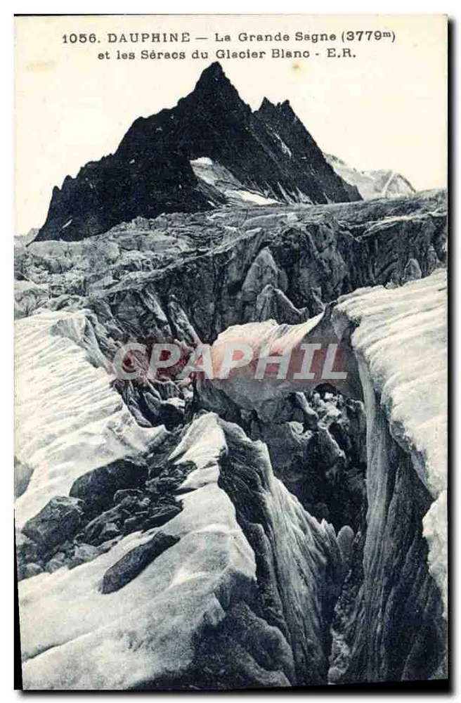 Dauphiné — Ansicht von La Grande Sagne (3779m) und die Séracs des Weißen Gletschers - E.R. - Vorderseite