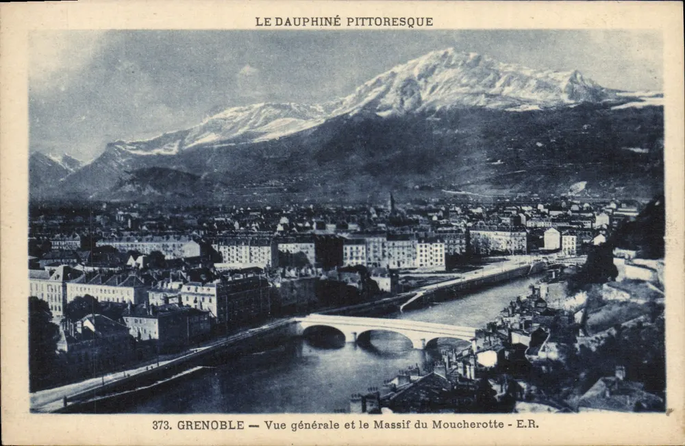 Grenoble — Allgemeiner Blick und das Moucherotte-Massiv — E.R. - Vorderseite