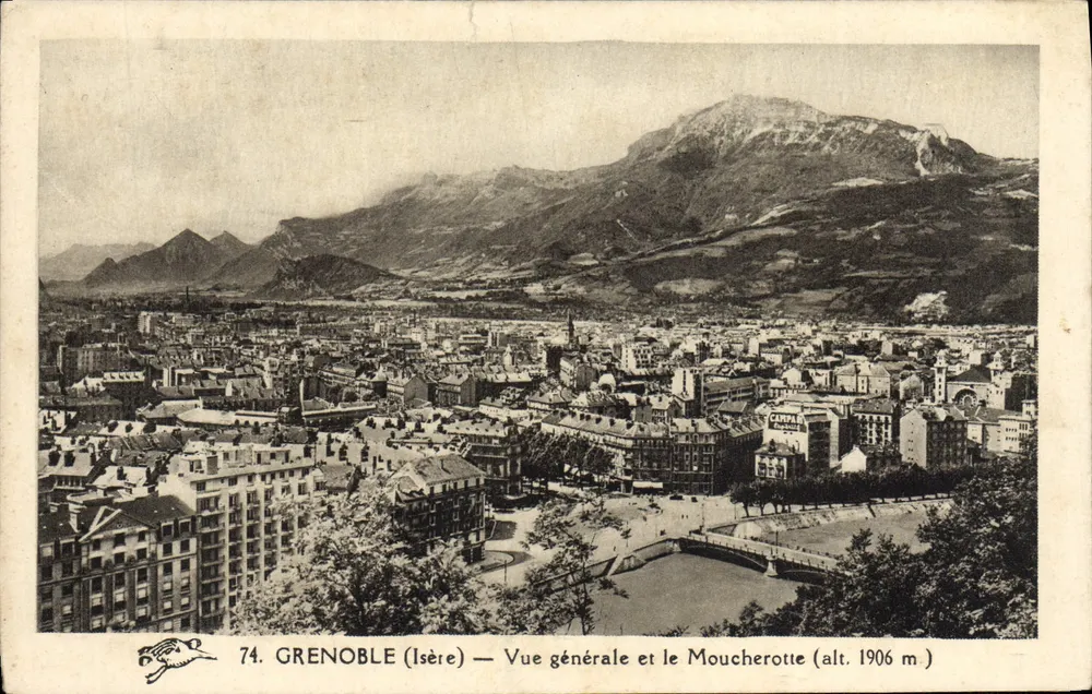 Grenoble (Isère) — Vista geral e o Moucherotte (alt. 1906 m) - Frente