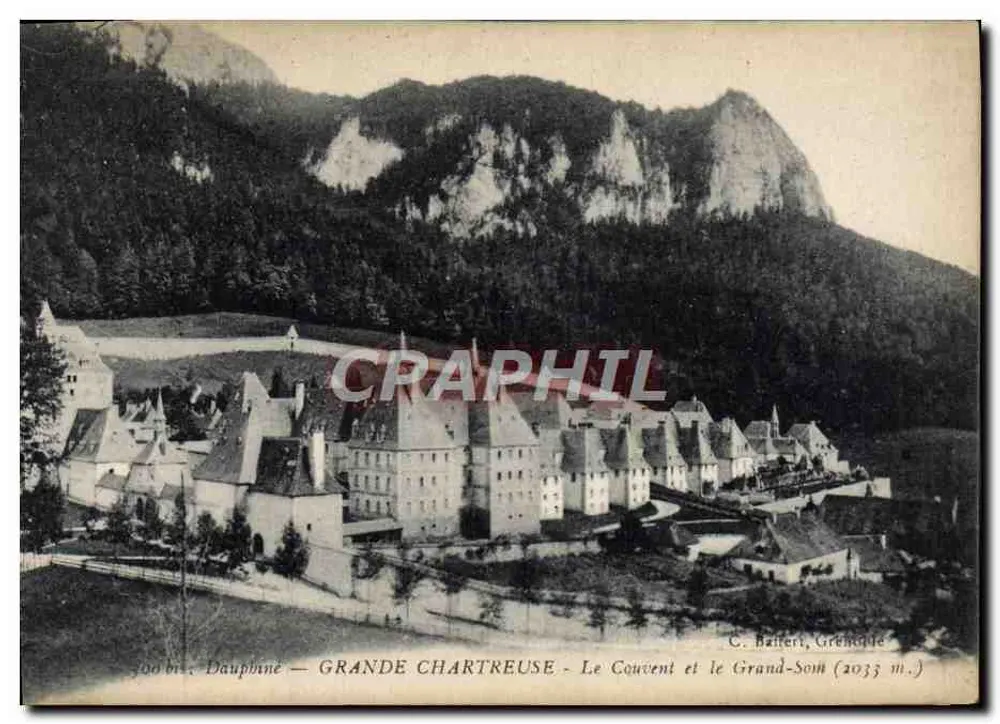 Grande Chartreuse — O Convento e o Grand-Som (2033 m.) — C. Baltieri, Grenoble - Frente