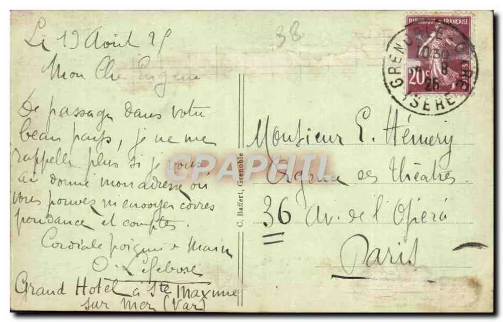 Grenoble — Sonnenaufgang über die Isère und die Alpen — C. Baiffert, n°782 - Rückseite