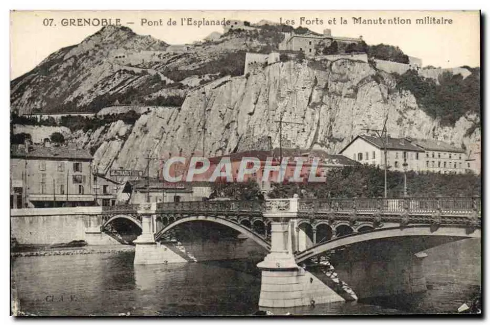 Grenoble — Brücke der Esplanade — Die Forts und militärische Handling - Vorderseite