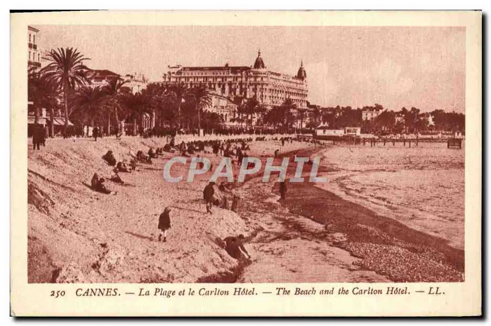 CANNES — Die Strandpromenade und das Carlton Hotel — LL. - Vorderseite