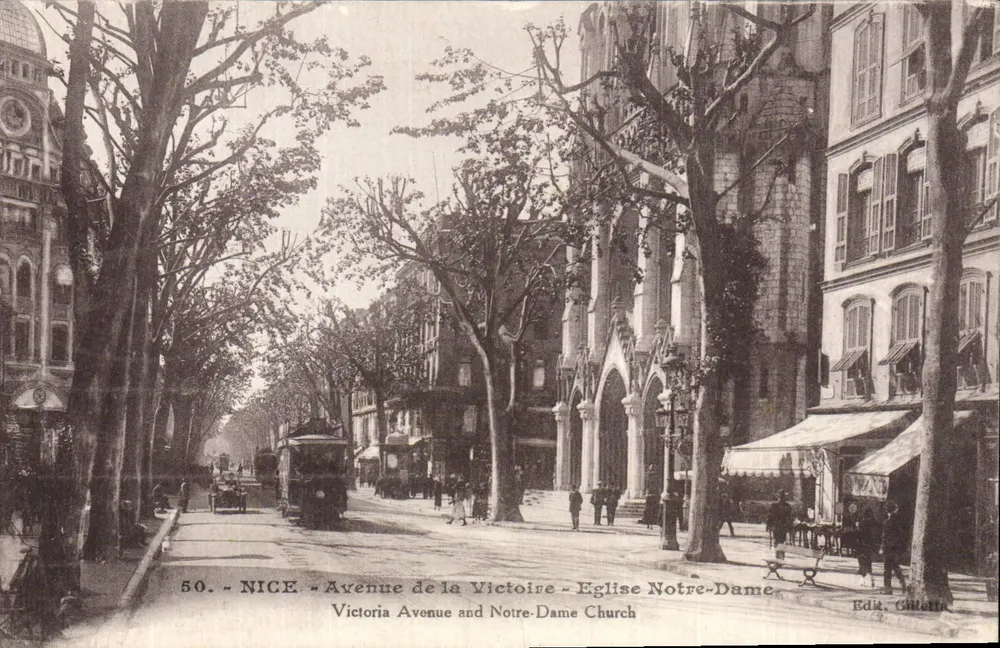 Nice - Avenue de la Victoire und Kirche Notre-Dame — Éd. Gillet - Vorderseite